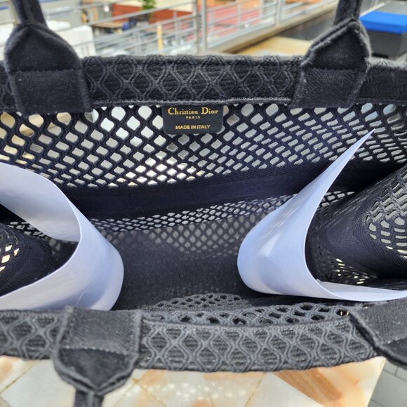 Christian Dior Book Tote Mesh Canvas Large Black - Picture 10 of 10